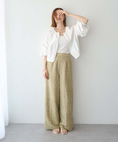 YECCA VECCA（イェッカヴェッカ）の「刺繍ワイドパンツ（その他パンツ・レディース・ブラック/ベージュ・M/S）」の11枚目の写真