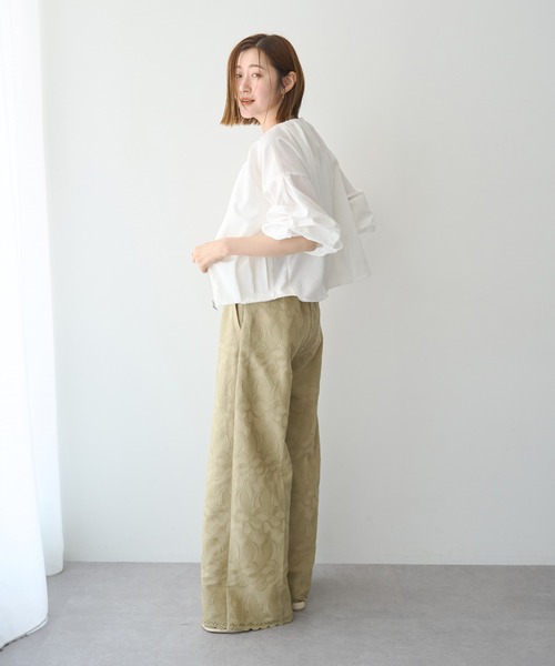 YECCA VECCA（イェッカヴェッカ）の「刺繍ワイドパンツ（その他パンツ・レディース・ブラック/ベージュ・M/S）」の13枚目の写真
