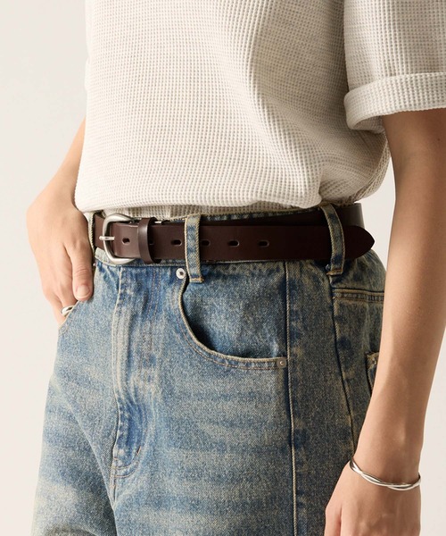 CLEL(クレイル)の「【CLEL】Made in Japan Tochigi Leather Basic Belt / 国産 栃木レザーベルト サイズ調節可(ベルト・メンズ・ブラック/ブラウン・FREE)」の18枚目の写真