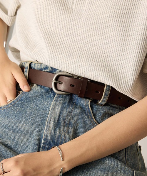 CLEL(クレイル)の「【CLEL】Made in Japan Tochigi Leather Basic Belt / 国産 栃木レザーベルト サイズ調節可(ベルト・メンズ・ブラック/ブラウン・FREE)」の19枚目の写真