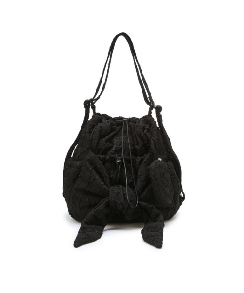 athe（アテ）の「[RUBAN] ブラックレースリボンバックパック兼ショルダーバッグ S AABA6F913BK（バックパック/リュック・レディース・ブラック・FREE）」の2枚目の写真
