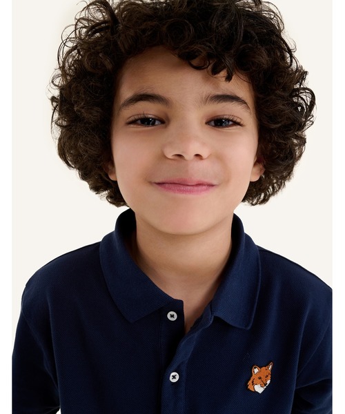 Maison Kitsune(メゾンキツネ)の「FOX HEAD KID POLO(ポロシャツ・キッズ・ライトグレー/ベビーピンク/ネイビー・8/6/4/12/10)」の12枚目の写真