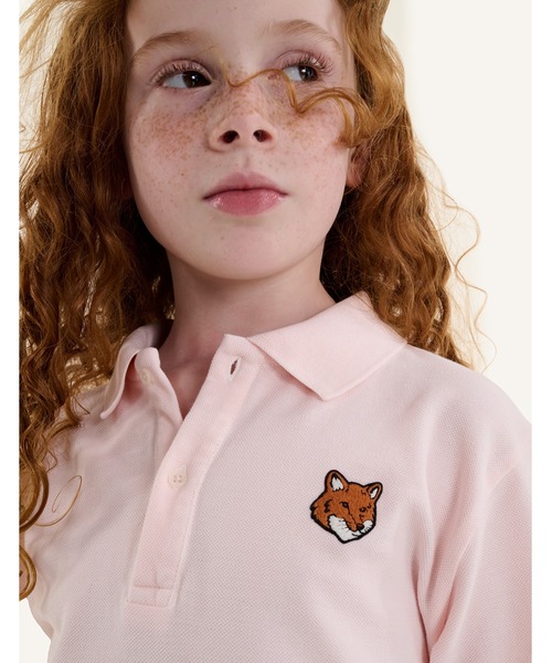 Maison Kitsune(メゾンキツネ)の「FOX HEAD KID POLO(ポロシャツ・キッズ・ライトグレー/ベビーピンク/ネイビー・8/6/4/12/10)」の7枚目の写真