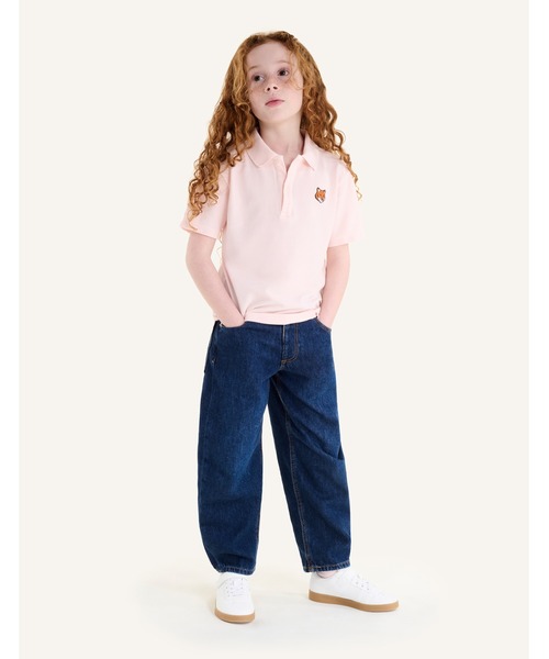 Maison Kitsune(メゾンキツネ)の「FOX HEAD KID POLO(ポロシャツ・キッズ・ライトグレー/ベビーピンク/ネイビー・8/6/4/12/10)」の4枚目の写真