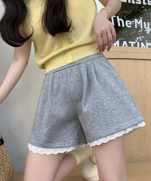 mielu(ミエル)の「レースデザインショートパンツ(その他パンツ・レディース・グレー/ライトグレー/ブラック・LARGE/MEDIUM)」の13枚目の写真