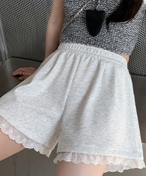 mielu(ミエル)の「レースデザインショートパンツ(その他パンツ・レディース・グレー/ライトグレー/ブラック・LARGE/MEDIUM)」の15枚目の写真
