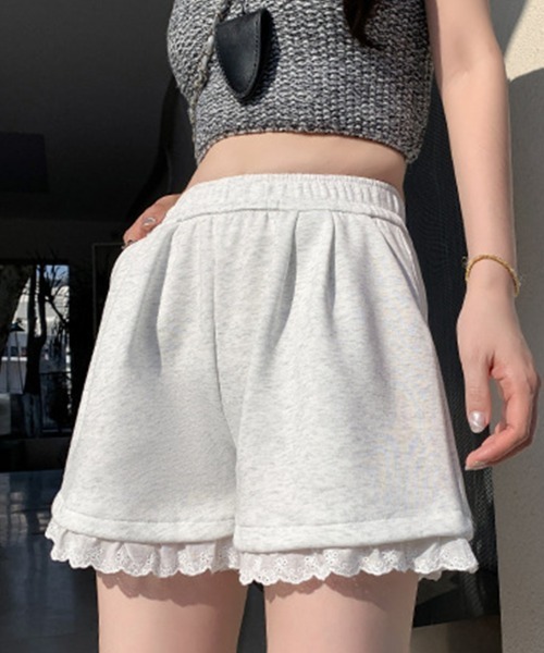 mielu(ミエル)の「レースデザインショートパンツ(その他パンツ・レディース・グレー/ライトグレー/ブラック・LARGE/MEDIUM)」の16枚目の写真