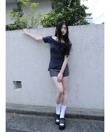 PIGMENT STAR MINI SKIRT(CHARCOAL)