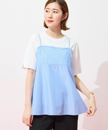 キャミ&Tシャツアンサンブル【オーガニックコットンブレンド・接触冷感・UVカット・セット商品】
