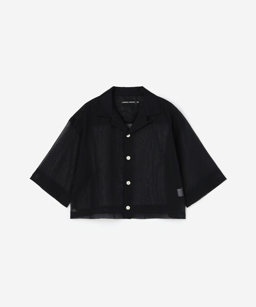 nicholson&nicholson（ニコルソンアンドニコルソン）の「nicholson & nicholson |〈別注〉シアー ショートスリーブシャツ WOMEN（シャツ/ブラウス・レディース・ネイビー/ブラウン・38）」の2枚目の写真