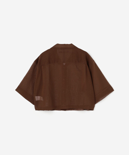 nicholson&nicholson（ニコルソンアンドニコルソン）の「nicholson & nicholson |〈別注〉シアー ショートスリーブシャツ WOMEN（シャツ/ブラウス・レディース・ネイビー/ブラウン・38）」の12枚目の写真