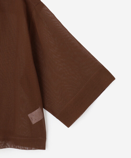 nicholson&nicholson（ニコルソンアンドニコルソン）の「nicholson & nicholson |〈別注〉シアー ショートスリーブシャツ WOMEN（シャツ/ブラウス・レディース・ネイビー/ブラウン・38）」の9枚目の写真