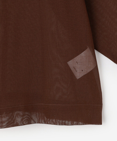 nicholson&nicholson（ニコルソンアンドニコルソン）の「nicholson & nicholson |〈別注〉シアー ショートスリーブシャツ WOMEN（シャツ/ブラウス・レディース・ネイビー/ブラウン・38）」の8枚目の写真