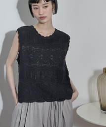 THE YOn | トーションレース刺繍ノースリブラウス(その他トップス)