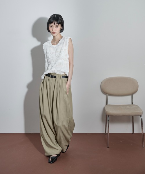 THE YOn(ザヨン)の「トーションレース刺繍ノースリブラウス(その他トップス・レディース・オフホワイト/ブラック・FREE)」の14枚目の写真