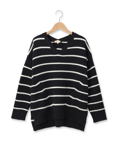 HusHusH（ハッシュアッシュ）の「Vネックニットプルオーバー（ニット/セーター・レディース・ブルー/グリーン/ピンク/ホワイト・03/02）」の3枚目の写真