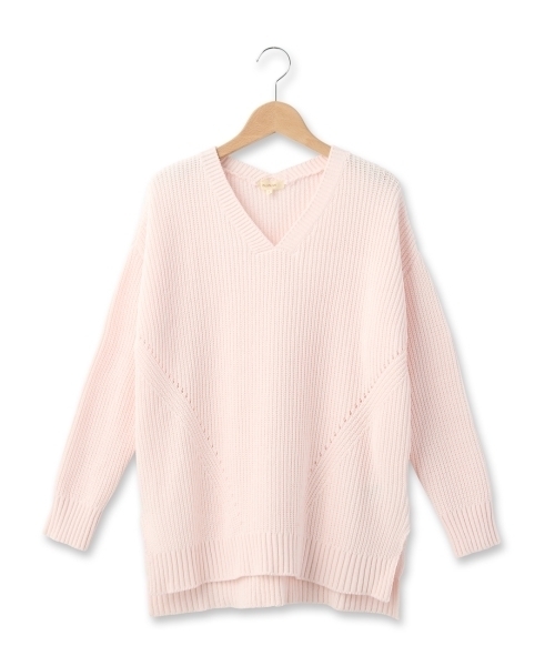 HusHusH（ハッシュアッシュ）の「Vネックニットプルオーバー（ニット/セーター・レディース・ブルー/グリーン/ピンク/ホワイト・03/02）」の5枚目の写真