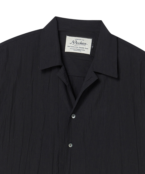 Beyond Closet（-）の「[COLLECTION LINE] クリーズコットンオープンカラー半袖シャツブラック（シャツ/ブラウス・メンズ・その他・MEDIUM/LARGE）」の5枚目の写真
