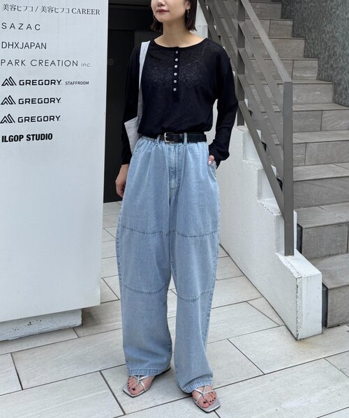 CIAOPANIC TYPY(チャオパニックティピー)の「【ユニセックス】イージーサマーデニムパンツ(デニムパンツ・メンズ・ブルー/サックスブルー/ホワイト/ネイビー・MEDIUM/LARGE)」の12枚目の写真