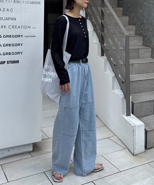 CIAOPANIC TYPY(チャオパニックティピー)の「【ユニセックス】イージーサマーデニムパンツ(デニムパンツ・メンズ・ブルー/サックスブルー/ホワイト/ネイビー・MEDIUM/LARGE)」の14枚目の写真