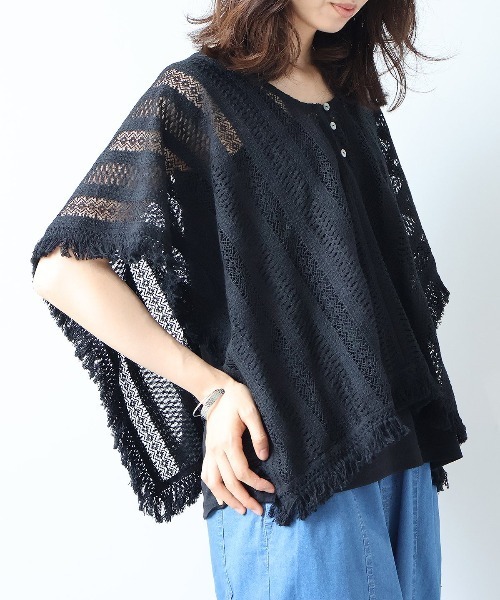 leswel(レスウェル)の「【M/L】ポンチョライクレースブラウス(シャツ/ブラウス・レディース・ブラウン/ブラック/オフホワイト・M/L)」の6枚目の写真