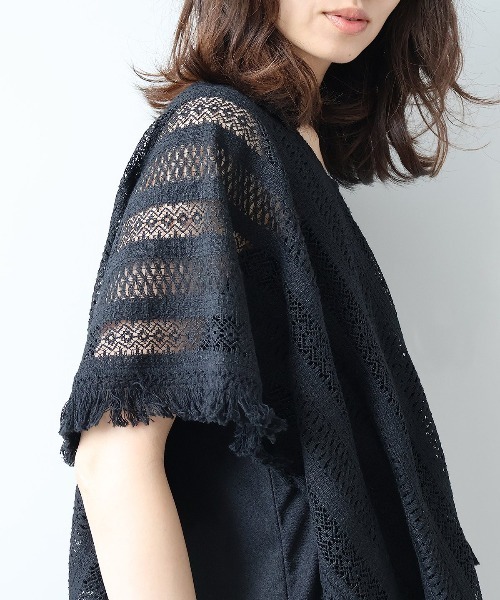 leswel(レスウェル)の「【M/L】ポンチョライクレースブラウス(シャツ/ブラウス・レディース・ブラウン/ブラック/オフホワイト・M/L)」の7枚目の写真