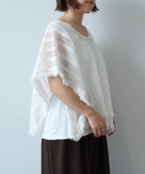 leswel(レスウェル)の「【M/L】ポンチョライクレースブラウス(シャツ/ブラウス・レディース・ブラウン/ブラック/オフホワイト・M/L)」の11枚目の写真