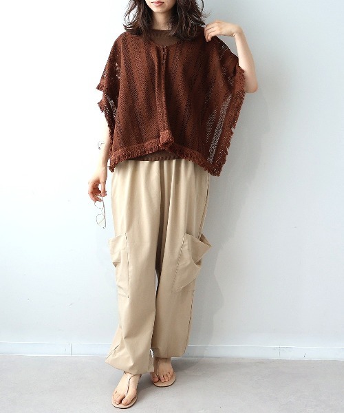 leswel(レスウェル)の「【M/L】ポンチョライクレースブラウス(シャツ/ブラウス・レディース・ブラウン/ブラック/オフホワイト・M/L)」の13枚目の写真
