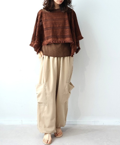 leswel(レスウェル)の「【M/L】ポンチョライクレースブラウス(シャツ/ブラウス・レディース・ブラウン/ブラック/オフホワイト・M/L)」の15枚目の写真