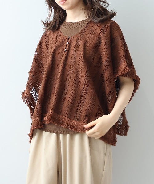 leswel(レスウェル)の「【M/L】ポンチョライクレースブラウス(シャツ/ブラウス・レディース・ブラウン/ブラック/オフホワイト・M/L)」の17枚目の写真