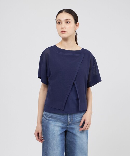 EPOCA（エポカ）の「2WAYシアーニット レイヤードプルオーバー（Tシャツ/カットソー・レディース・ブラック/グレー/ライトブルー・40）」の3枚目の写真