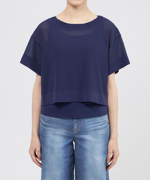 EPOCA（エポカ）の「2WAYシアーニット レイヤードプルオーバー（Tシャツ/カットソー・レディース・ブラック/グレー/ライトブルー・40）」の7枚目の写真
