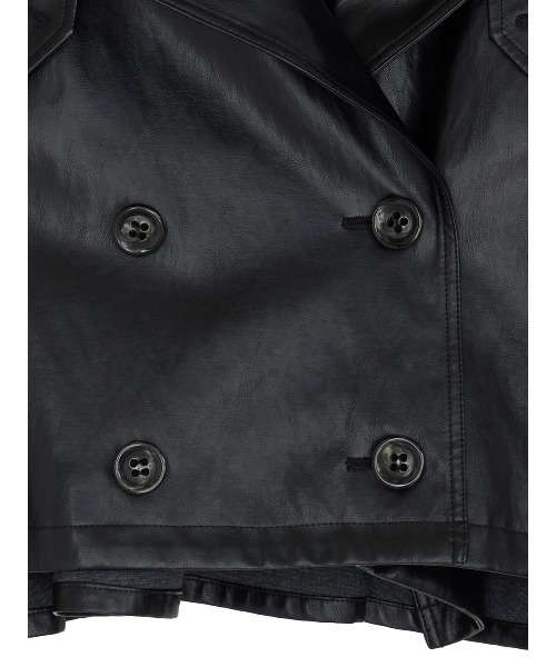 Ameri（アメリ）の「DRAWSTRING YOKE SYNTHETIC LEATHER SHORT COAT（トレンチコート・レディース・ブラウン/ブラック・SMALL/MEDIUM）」の21枚目の写真