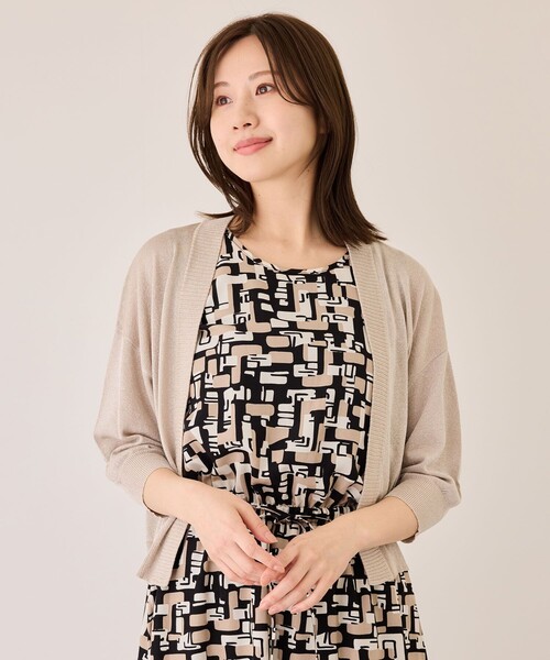 Jayro（ジャイロ）の「ラメ入りショートカーディガン（ニット/セーター・レディース・ベージュ/グリーン/ホワイト・M）」の3枚目の写真