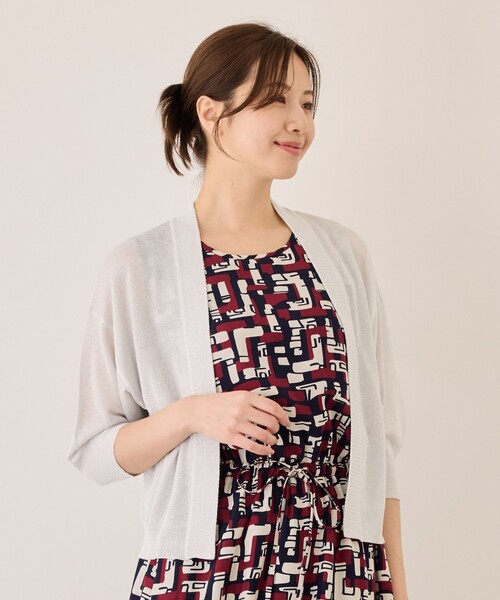 Jayro（ジャイロ）の「ラメ入りショートカーディガン（ニット/セーター・レディース・ベージュ/グリーン/ホワイト・M）」の2枚目の写真