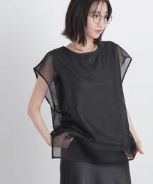 カラミメッシュレイヤードカットトップス