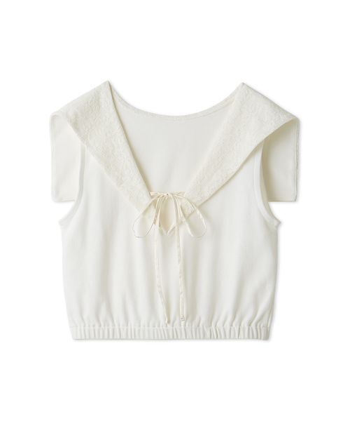 LILY BROWN（リリーブラウン）の「2wayセーラーカラ-トップス（Tシャツ/カットソー・レディース・ネイビー/その他/ホワイト・F）」の2枚目の写真