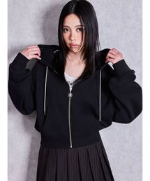 bijou string ZIP UPスウェットパーカー