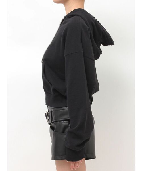GYDA(ジェイダ)の「bijou string ZIP UPスウェットパーカー(パーカー・レディース・チャコールグレー/ブラック/オフホワイト・FREE)」の20枚目の写真