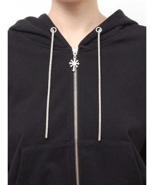 GYDA(ジェイダ)の「bijou string ZIP UPスウェットパーカー(パーカー・レディース・チャコールグレー/ブラック/オフホワイト・FREE)」の22枚目の写真
