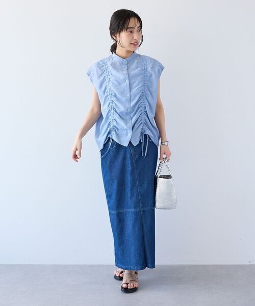 CRAFT STANDARD BOUTIQUE(クラフトスタンダードブティック)の「ドロストギャザーブラウス(シャツ/ブラウス・レディース・ライトブルー/ライトグリーン/ブラック・FREE)」の14枚目の写真