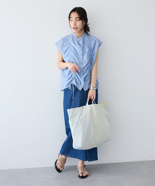 CRAFT STANDARD BOUTIQUE(クラフトスタンダードブティック)の「ドロストギャザーブラウス(シャツ/ブラウス・レディース・ライトブルー/ライトグリーン/ブラック・FREE)」の18枚目の写真