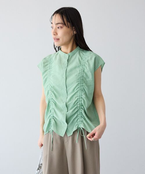 CRAFT STANDARD BOUTIQUE(クラフトスタンダードブティック)の「ドロストギャザーブラウス(シャツ/ブラウス・レディース・ライトブルー/ライトグリーン/ブラック・FREE)」の19枚目の写真