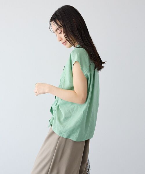 CRAFT STANDARD BOUTIQUE(クラフトスタンダードブティック)の「ドロストギャザーブラウス(シャツ/ブラウス・レディース・ライトブルー/ライトグリーン/ブラック・FREE)」の20枚目の写真