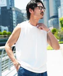 jiggys shop | 接触冷感 Q-MAX0.3 UVカット 鹿の子 ルーズフィット ノースリーブ タンクトップ(タンクトップ)