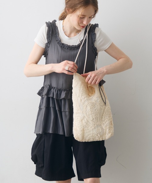 Crisp(クリスプ)の「paisley mesh tote bag / ペイズリーメッシュトートバッグ(トートバッグ・レディース・アイボリー・FREE)」の3枚目の写真