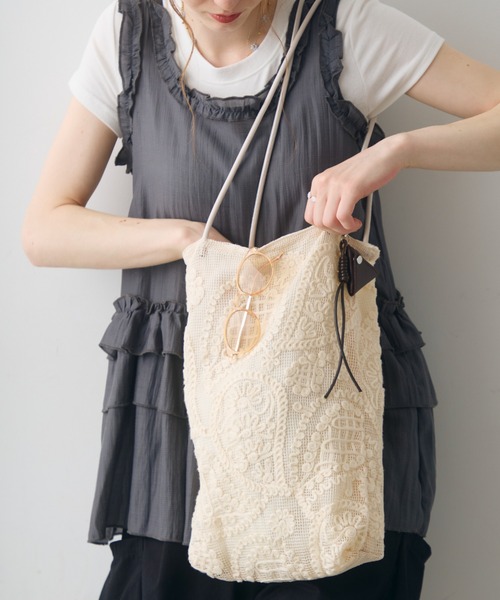 Crisp(クリスプ)の「paisley mesh tote bag / ペイズリーメッシュトートバッグ(トートバッグ・レディース・アイボリー・FREE)」の5枚目の写真