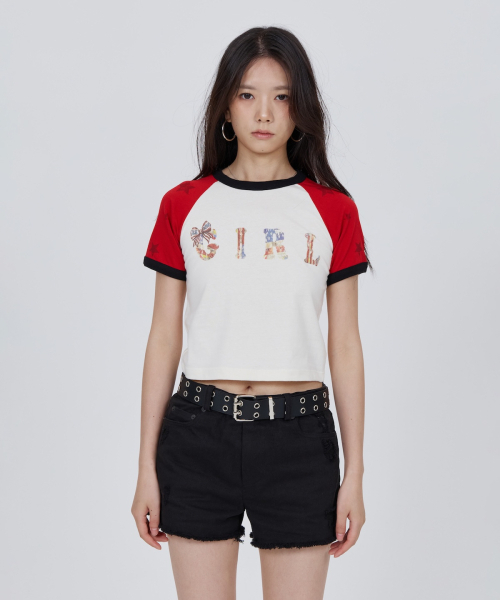 CONY(コール アウト ニューイヤー)の「ラグランヴィンテージガールT / レッド(Tシャツ/カットソー・レディース・その他・OS)」の3枚目の写真