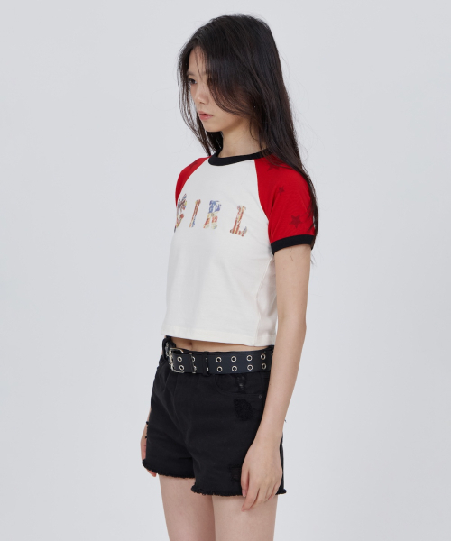 CONY(コール アウト ニューイヤー)の「ラグランヴィンテージガールT / レッド(Tシャツ/カットソー・レディース・その他・OS)」の4枚目の写真