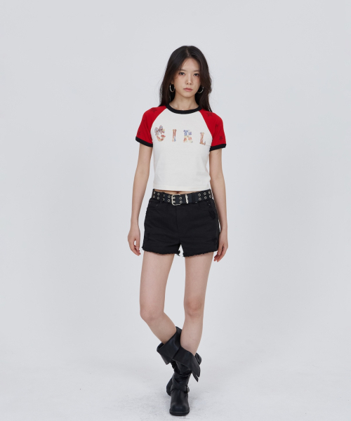 CONY(コール アウト ニューイヤー)の「ラグランヴィンテージガールT / レッド(Tシャツ/カットソー・レディース・その他・OS)」の5枚目の写真